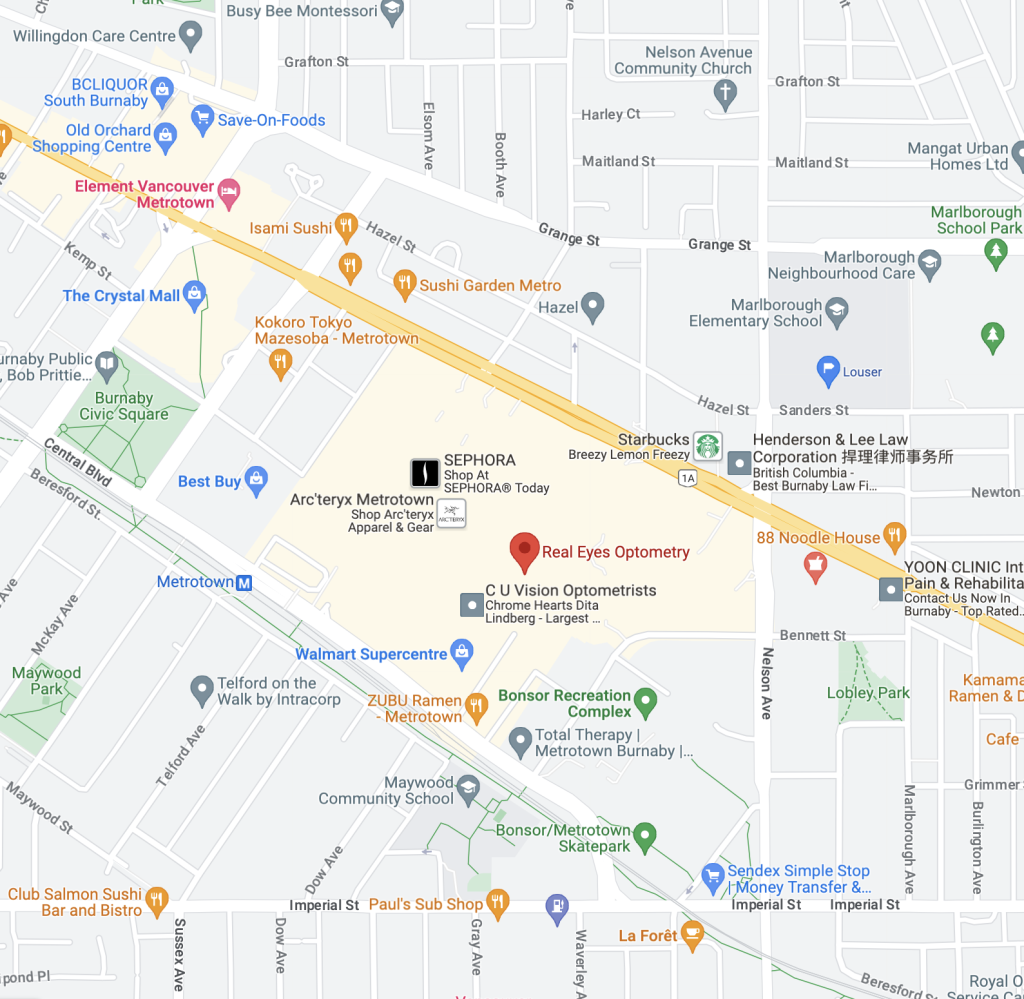 Real Eyes Optometry Location contact us