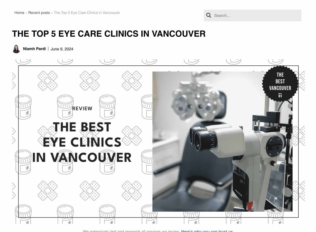 Best Vancouver Eye Clinics, terms and conditions