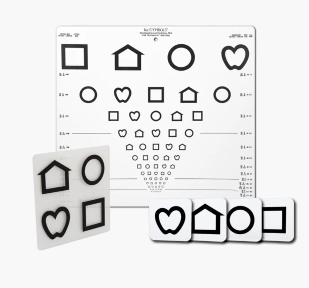 Children's eye exam symbol eye chart