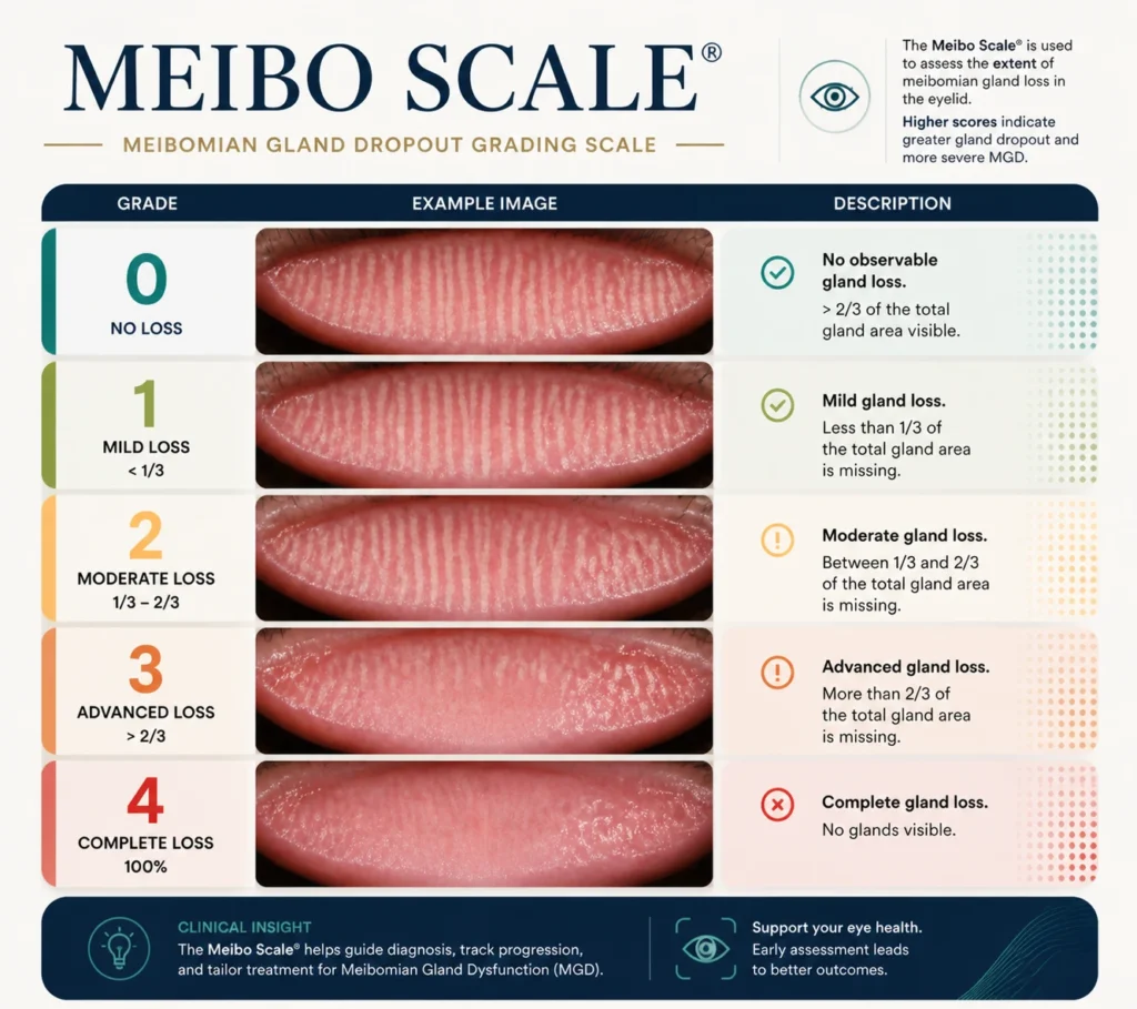 Meibo scale, Meibomian gland disfunction 