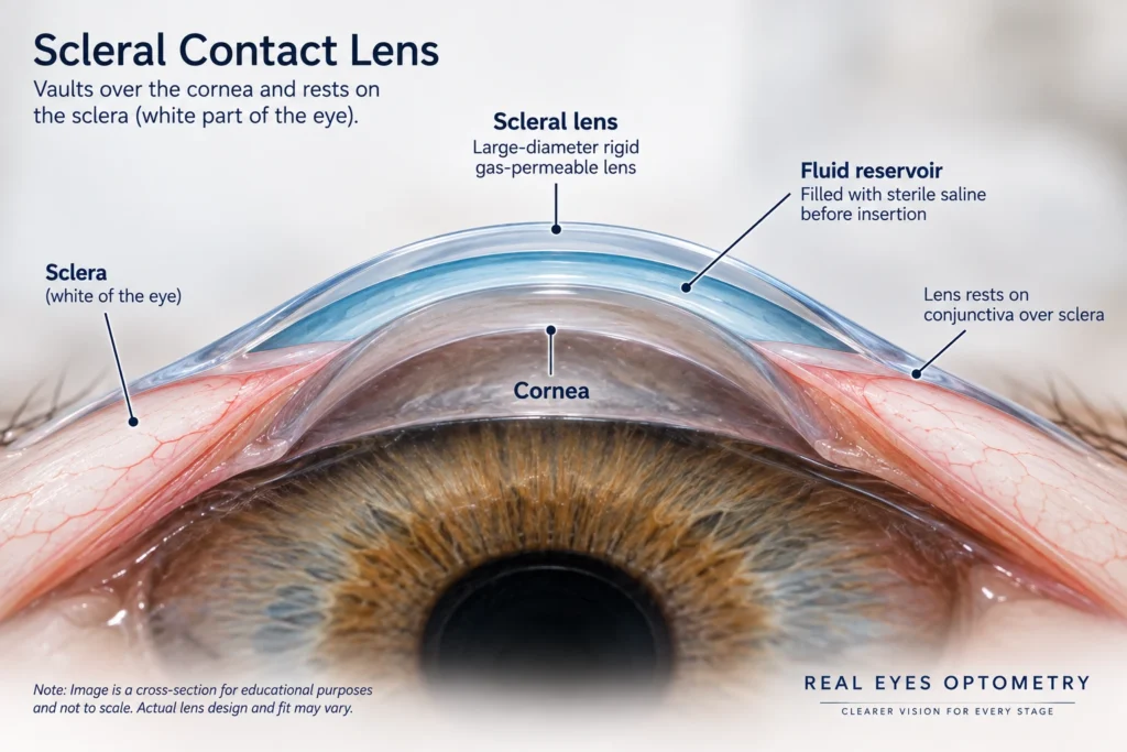 Scleral Lens, types of contact lenses